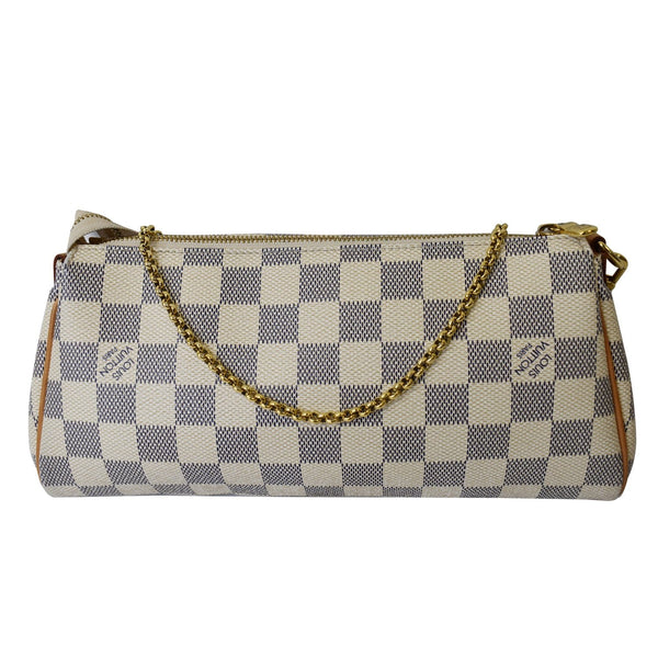 LOUIS VUITTON Pochette Eva Damier Azur Clutch Bag White