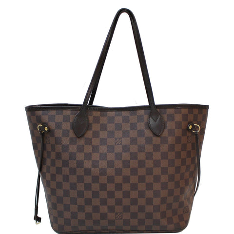 LOUIS VUITTON Neverfull MM Damier Ebene Tote Shoulder Bag Brown