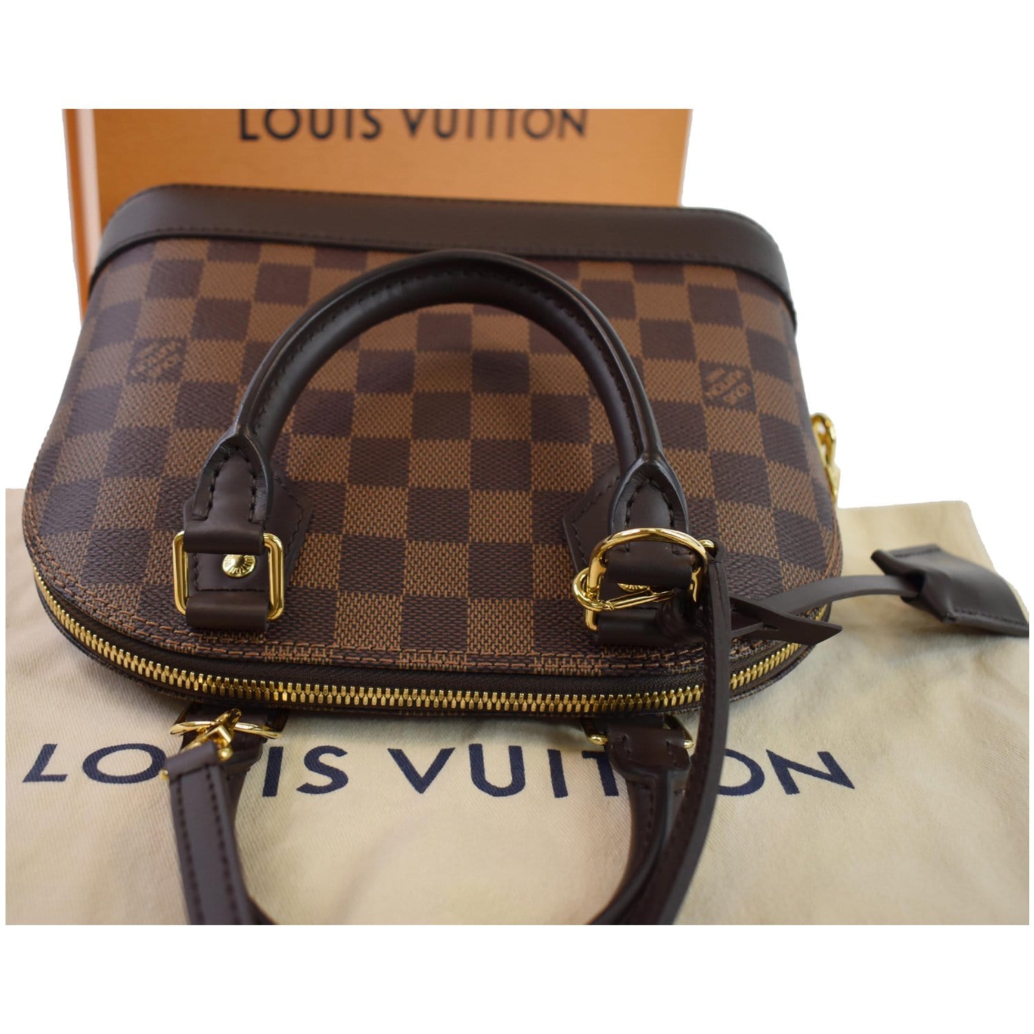 Louis Vuitton Damier Ebene Alma BB w/Strap - Brown Mini Bags