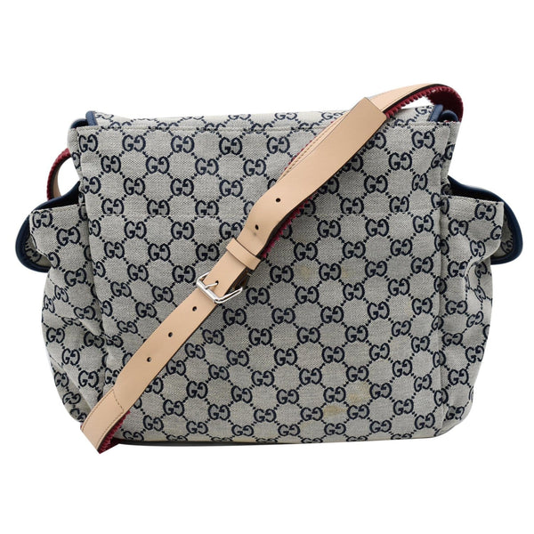 GUCCI Diaper GG Canvas Shoulder Bag Blue 606823