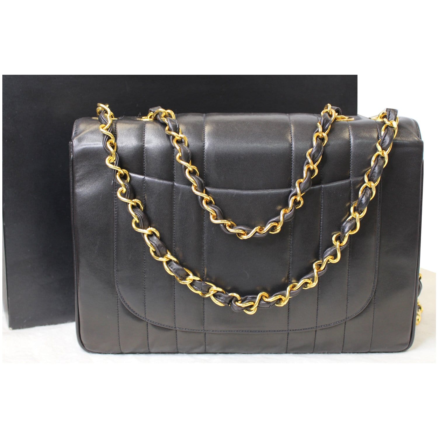 Chanel Black Jumbo XL Classic Lambskin Single Flap Bag Chanel