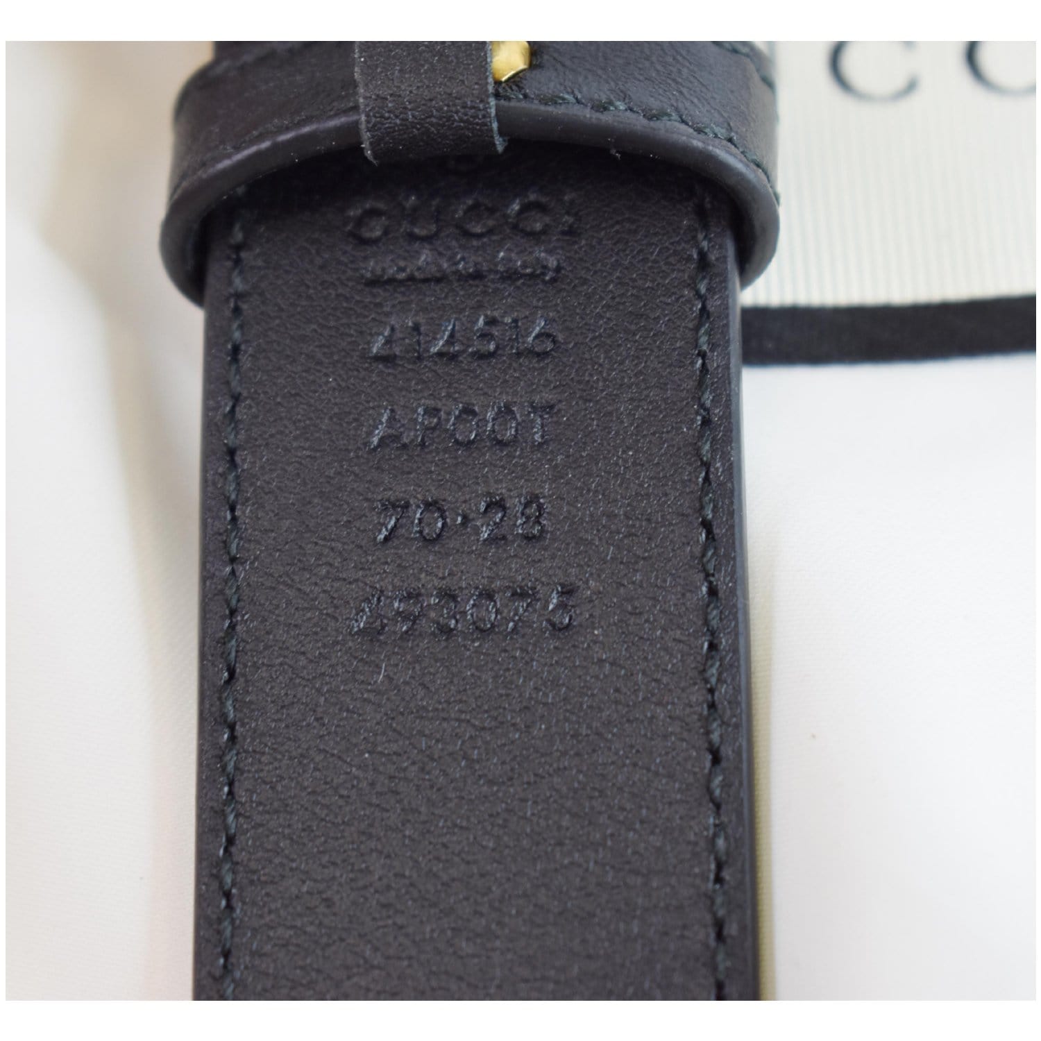 GUCCI Double G Buckle Leather Belt Black 414516