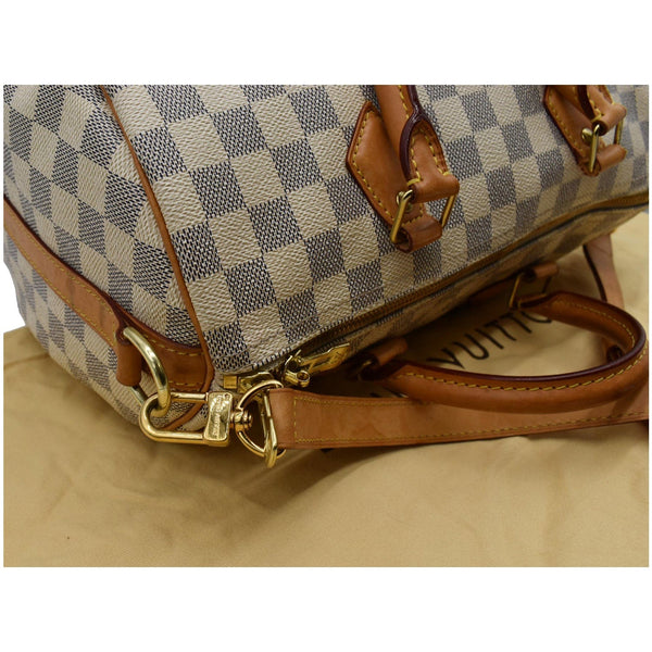 LOUIS VUITTON Speedy 30 Bandouliere Damier Azur Shoulder Bag White