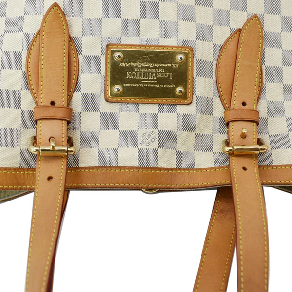 LOUIS VUITTON Hampstead MM Damier Azur Shoulder Bag White