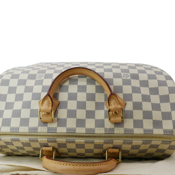 LOUIS VUITTON Speedy 35 Damier Azur Satchel Bag White