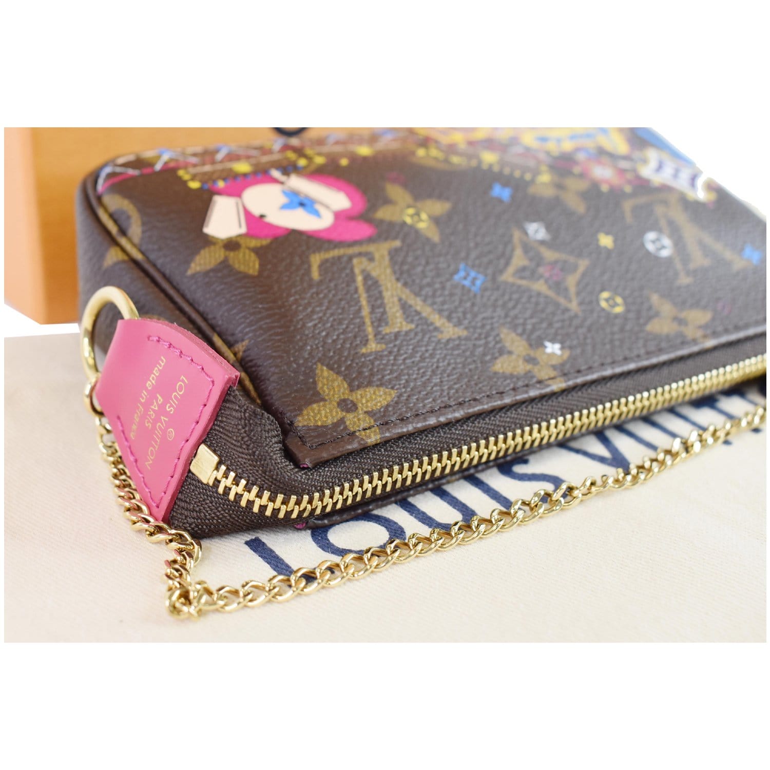 Louis Vuitton Mini Pochette Accessories Monogram Xmas Bear Fuchsia Lining  in Coated Canvas with Gold-tone - US