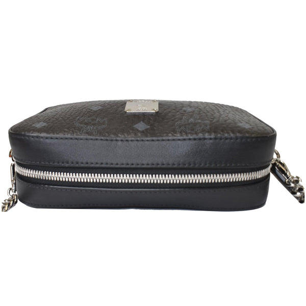 MCM Visetos Camera Monogram Leather Crossbody Bag Black