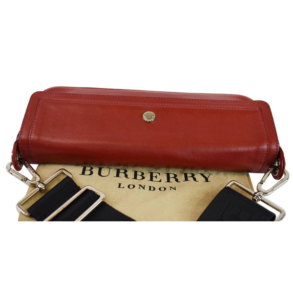 BURBERRY Small Pochette Leather Shoulder Bag Red
