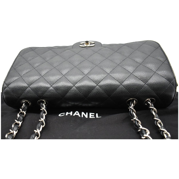 CHANEL Jumbo Classic Single Flap Caviar Leather Shoulder Bag Black