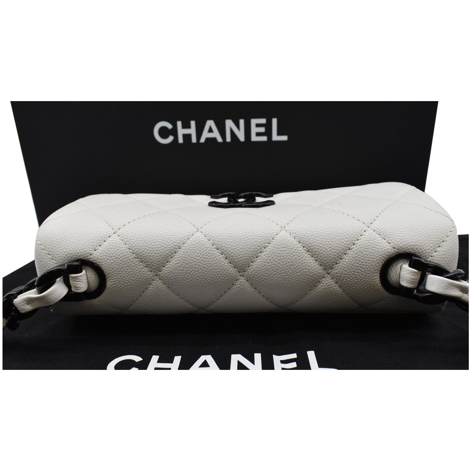 CHANEL My Everything Small Caviar Quilted Leather Flap Shoulder Bag Wh