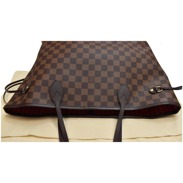 LOUIS VUITTON Neverfull MM Damier Ebene Tote Shoulder Bag Brown