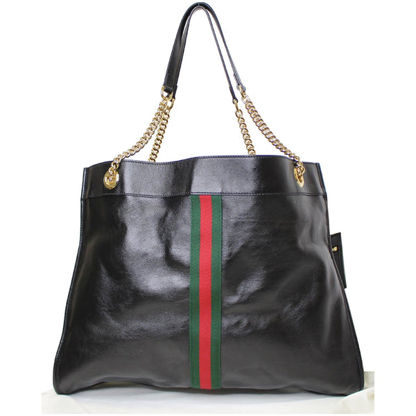 Gucci Rajah Large Leather Tote Shoulder Bag Black