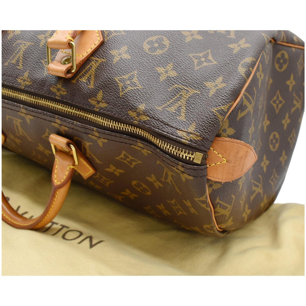 LOUIS VUITTON Speedy 40 Monogram Canvas Satchel Bag Brown