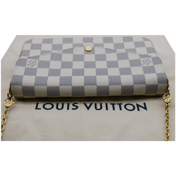 LOUIS VUITTON Felicie Pochette Damier Azur Crossbody Bag White