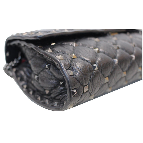 VALENTINO Garavani Rockstud Spike Chain Leather Crossbody Bag Black