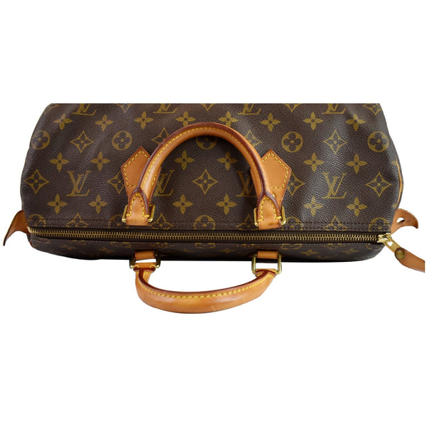 LOUIS VUITTON Speedy 35 Monogram Canvas Satchel Handbag Brown