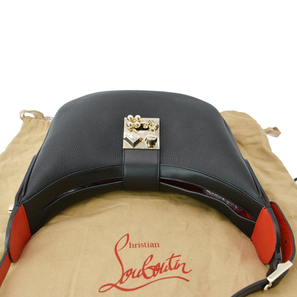 CHRISTIAN LOUBOUTIN Carasky Small Leather Hobo Bag Black