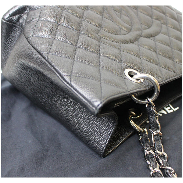 CHANEL Grand Shopping Caviar Leather Tote Bag Black
