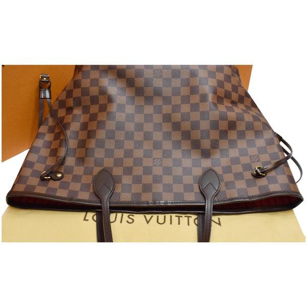 LOUIS VUITTON Neverfull MM Damier Ebene Tote Shoulder Bag Brown