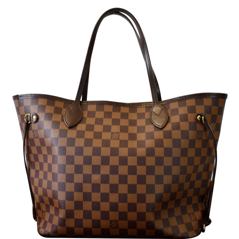 LOUIS VUITTON Neverfull MM Damier Ebene Shoulder Bag Brown