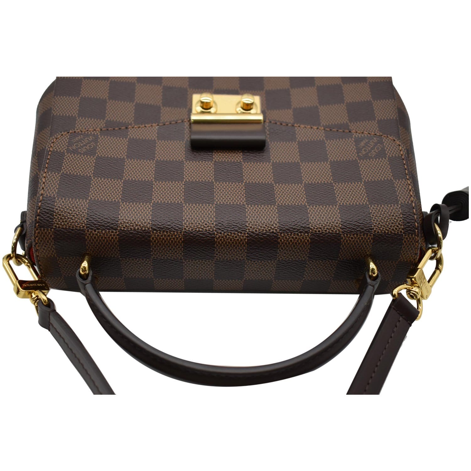 Louis Vuitton Damier Ebene Croisette Bag with crossbody strap and gold –  The Find