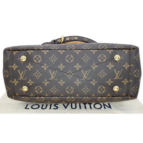 LOUIS VUITTON Pallas Monogram Canvas Satchel Bag Brown
