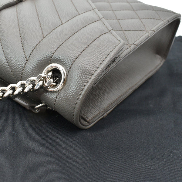 YVES SAINT LAURENT Envelope Chain Medium Mix Matelassé Leather Crossbody Bag Grey