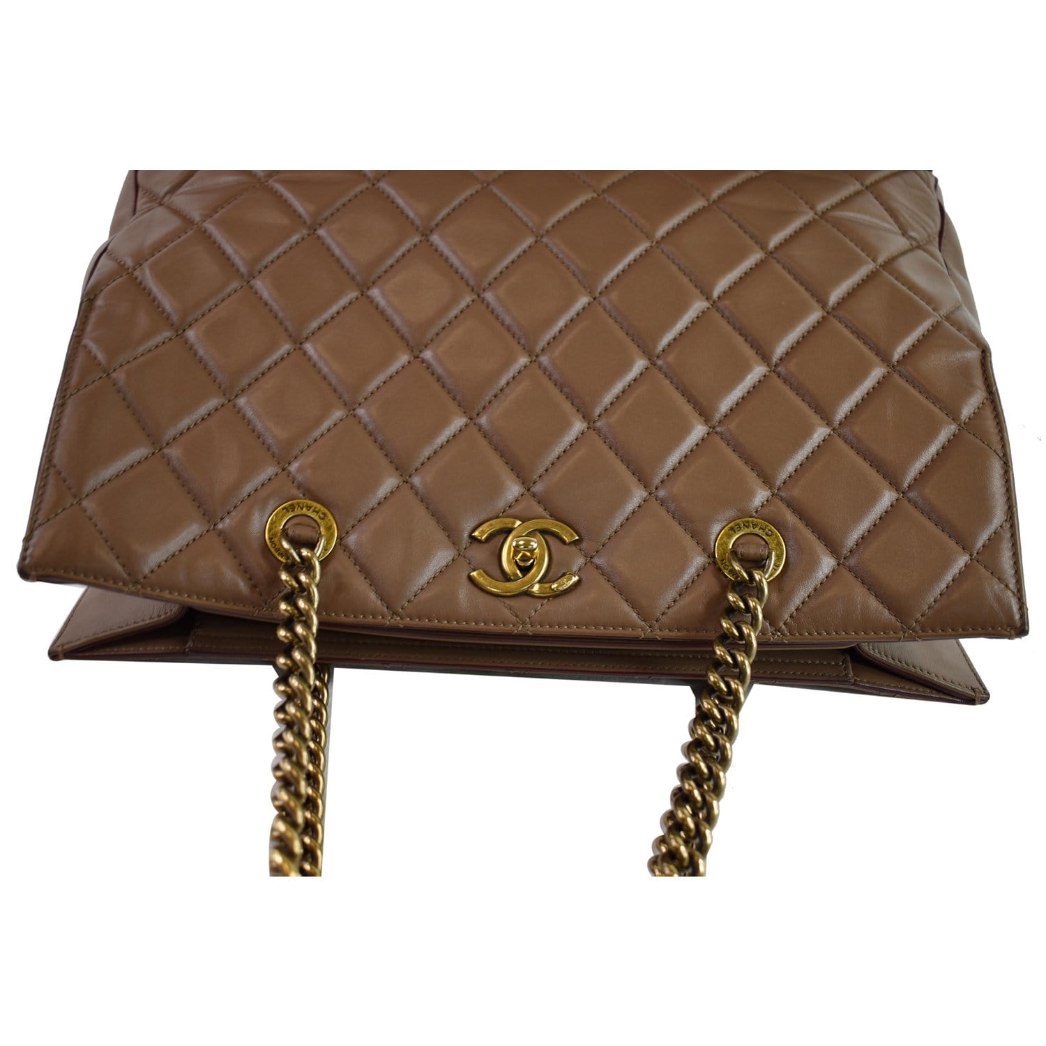 CHANEL Quilted Leather Perfect Edge Shopper Tote Brown - 15% OFF