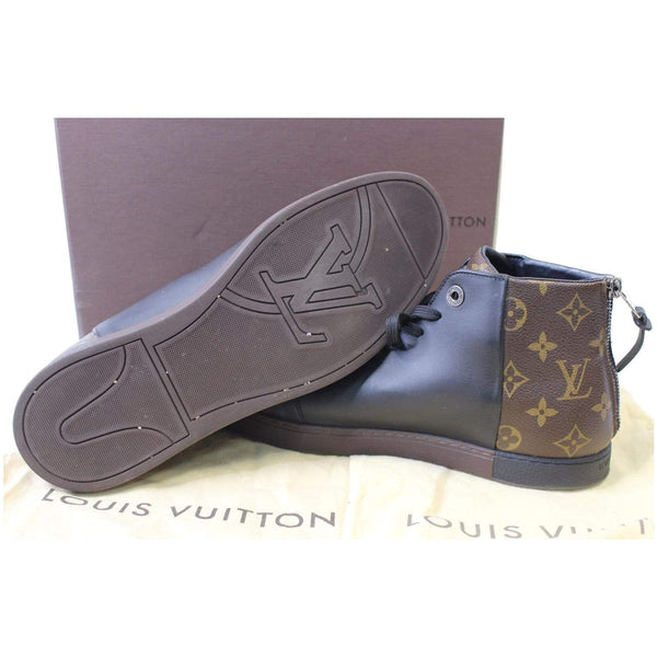 used Louis Vuitton Line Up Monogram High Top Sneakers Black