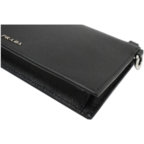 Prada Saffiano Leather Phone Pouch Bag Black - corner preview
