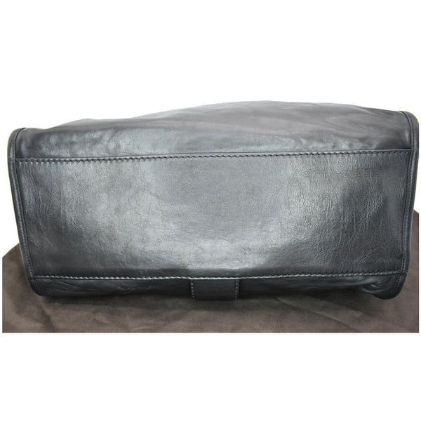 GUCCI Soft Stirrup Leather Shoulder Bag Black 296856