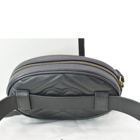 GUCCI GG Marmont Matelasse Leather Belt Bag Black 476434