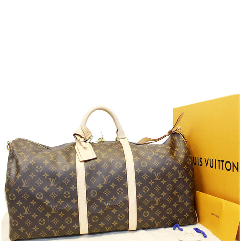 LOUIS VUITTON Keepall 60 Bandouliere Monogram Canvas Travel Bag