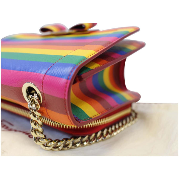 SALVATORE FERRAGAMO Vara Rainbow Leather Crossbody Bag-US