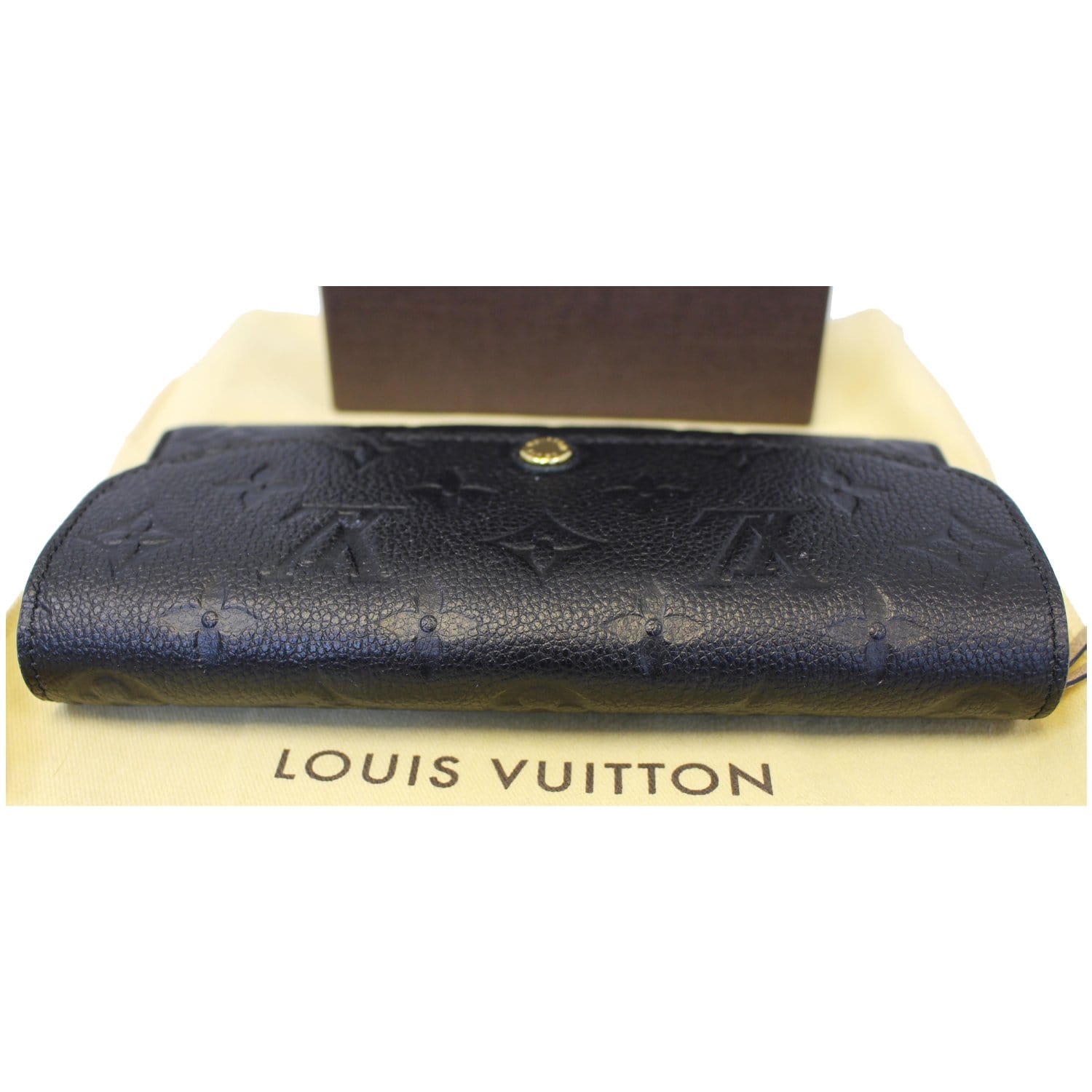 Louis Vuitton Emilie Black Empreinte Leather Wallet with Dune - A