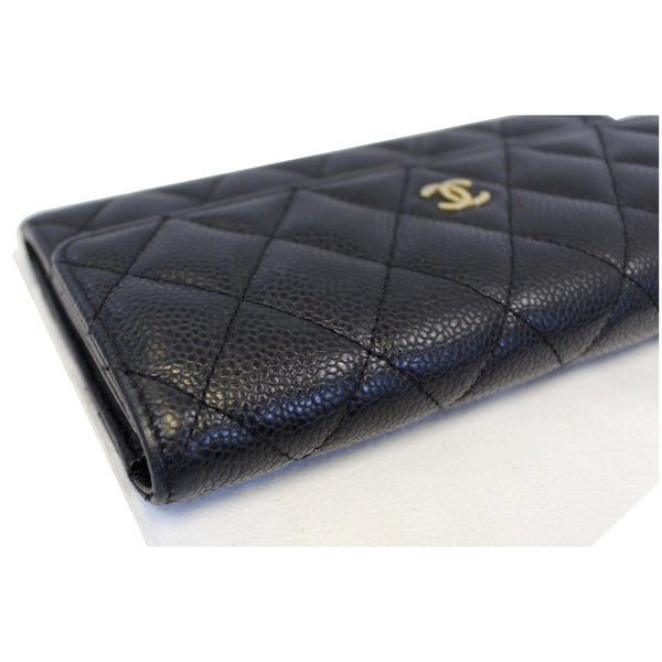 Chanel Gusset Flap Caviar Wallet Black