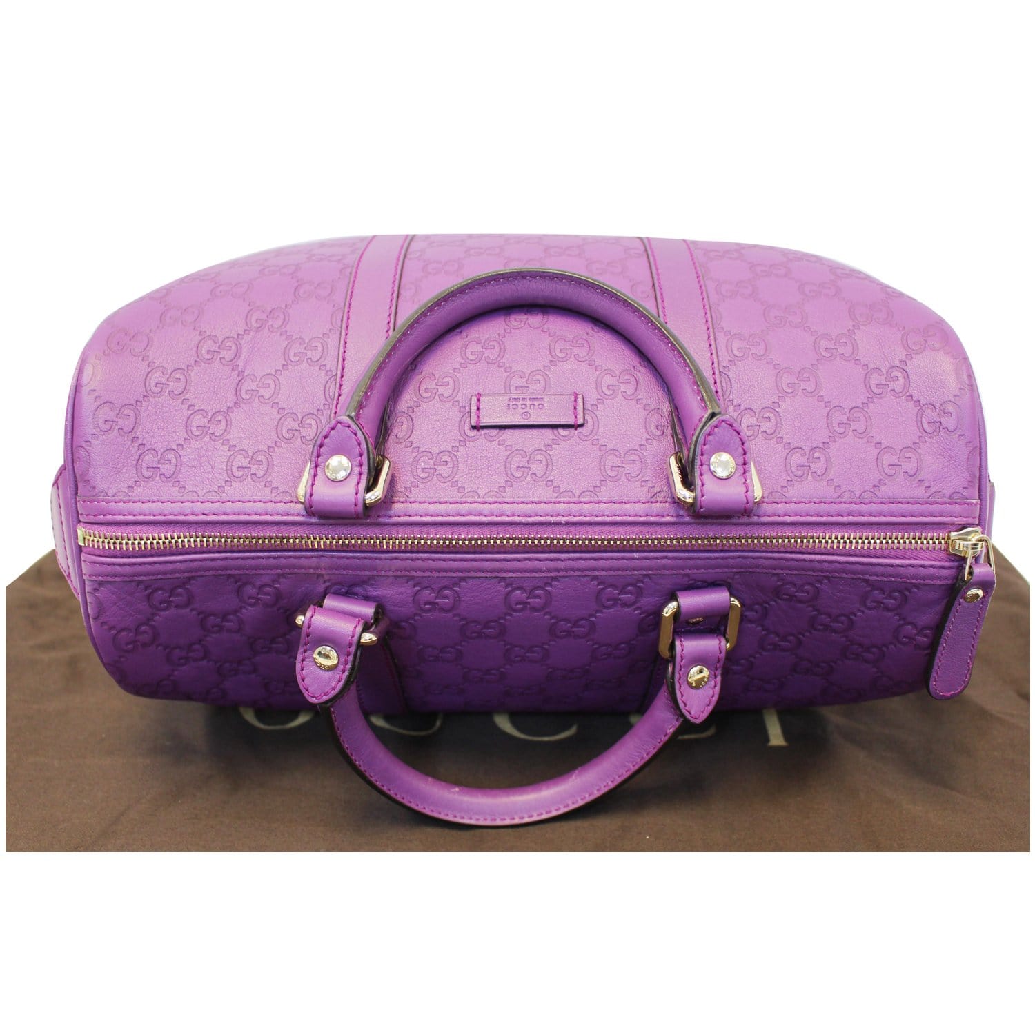 GUCCI Medium Joy Guccissima Leather Boston Bag Purple 265697-US