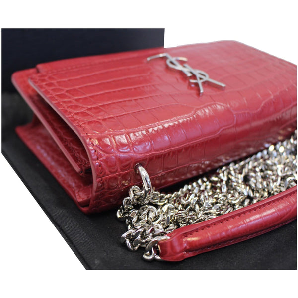 Yves Saint Laurent Sunset Crocodile Leather Wallet - side view