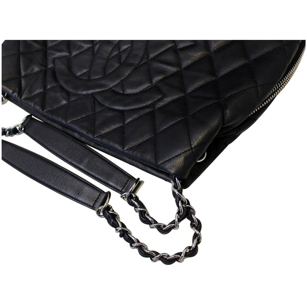 CHANEL Black Quilted Caviar Leather Zip Around Tote Bag-US