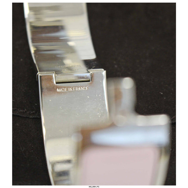 HERMES H Clic Clac Enamel Bracelet Bangle Size 7.5 Light Pink