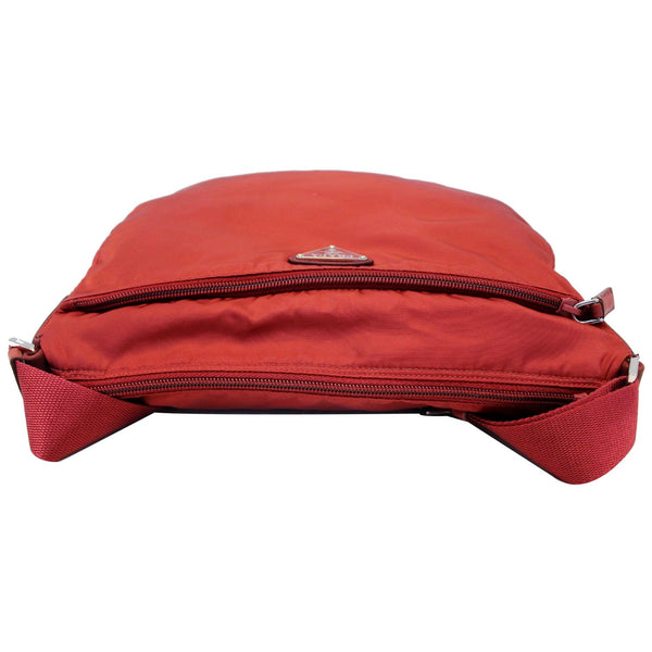 Prada Nylon Crossbody Bag Red - Laid Down View