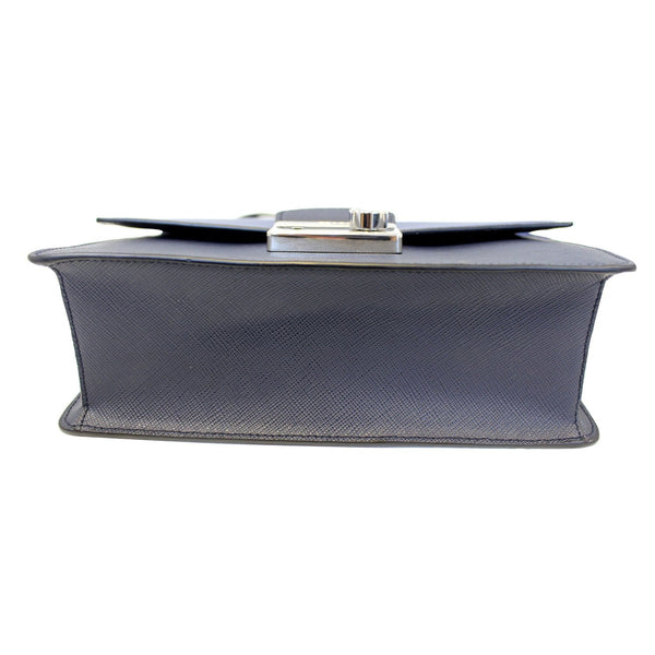 Prada Saffiano Leather Shoulder Bag in Blue - bottom side