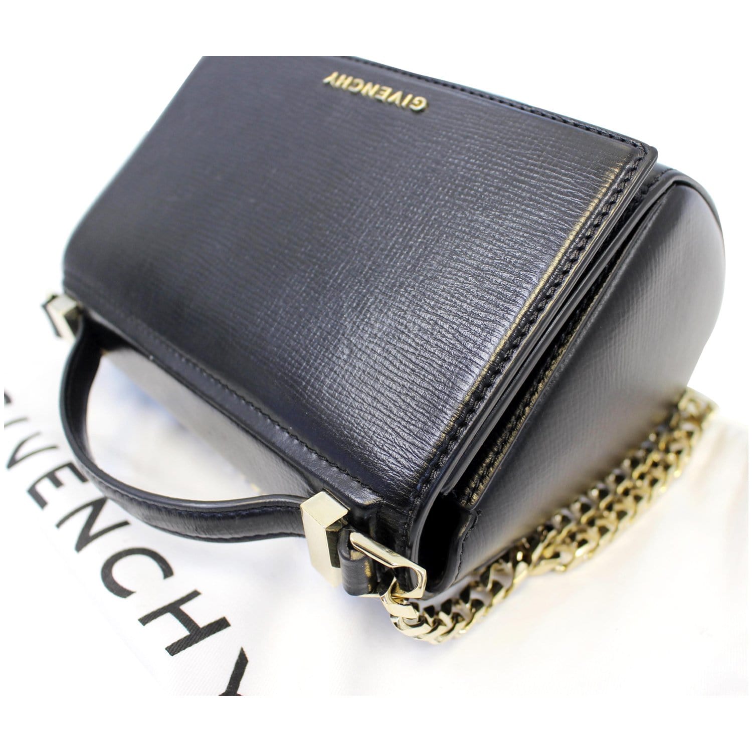 GIVENCHY Mini Pandora Box Calfskin Leather Chain Crossbody Bag 