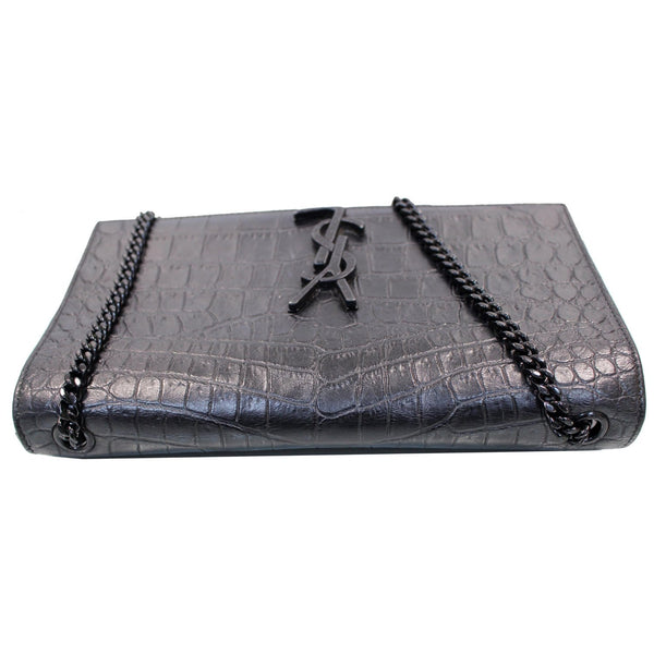 YVES SAINT LAURENT Kate Medium Crocodile Leather Bag Crossbody Bag Black