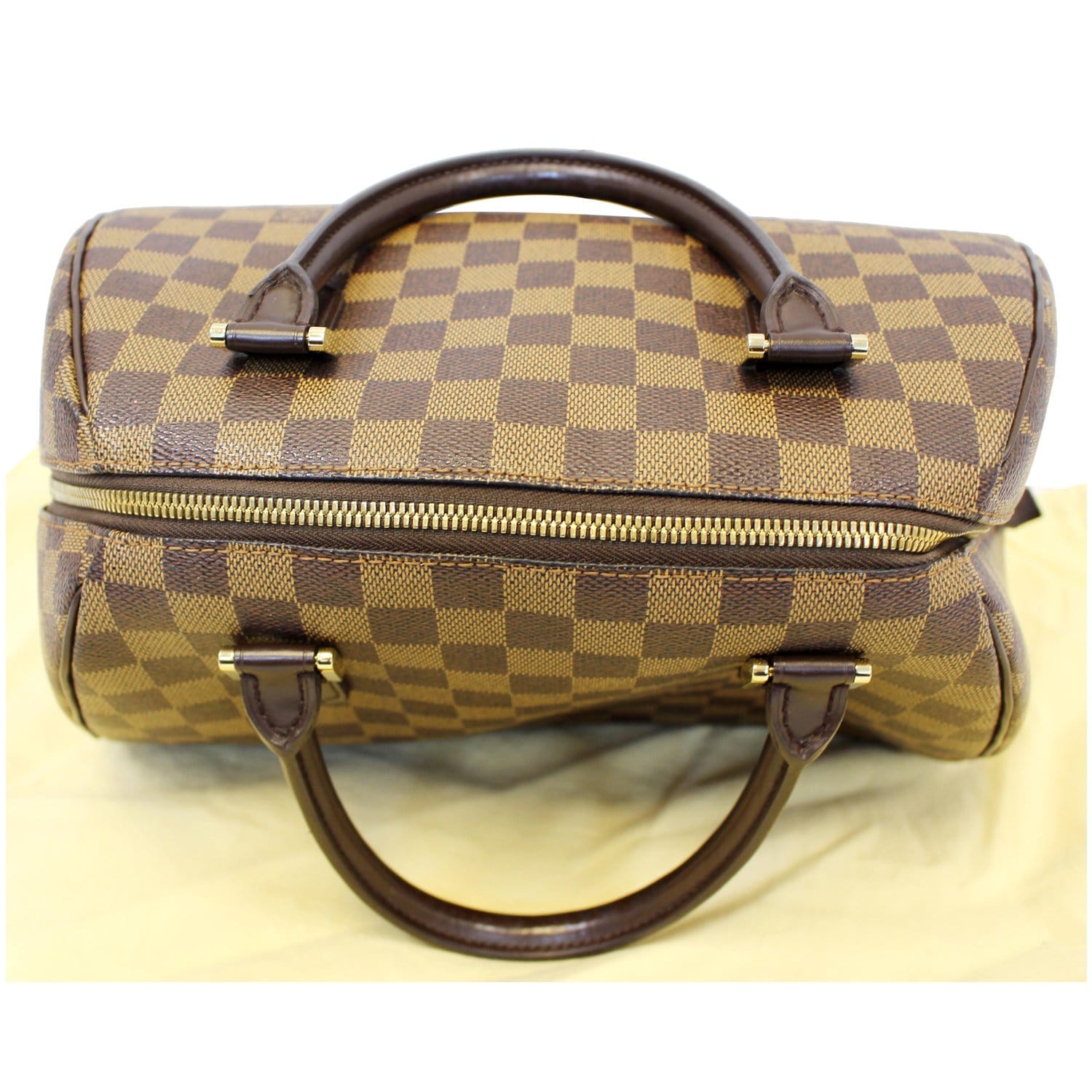 LOUIS VUITTON Ribera MM Damier Ebene Satchel Bag Brown-US