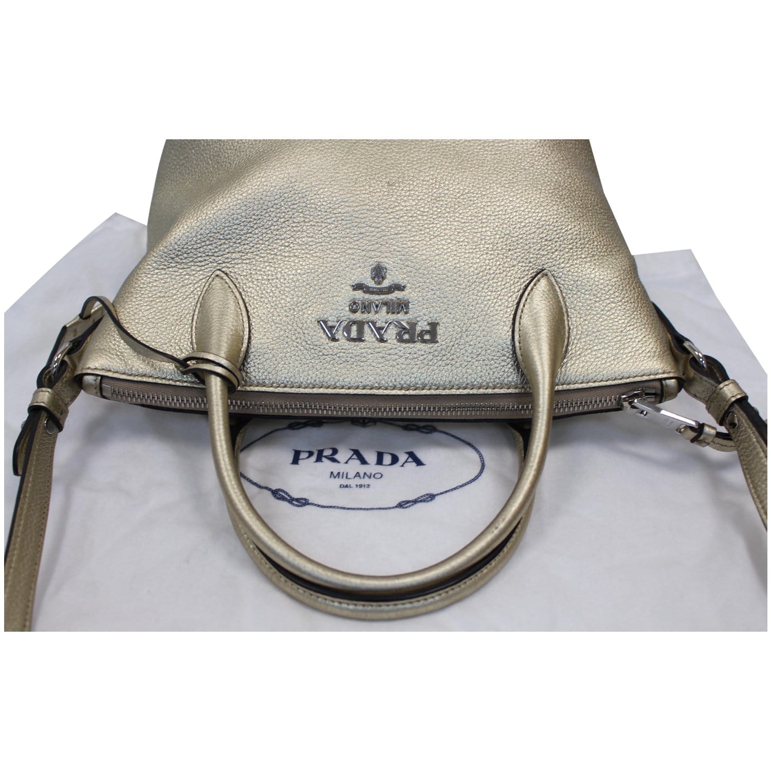 Prada Brushed Leather Mini Pouch (SHG-H9DBDu) – LuxeDH