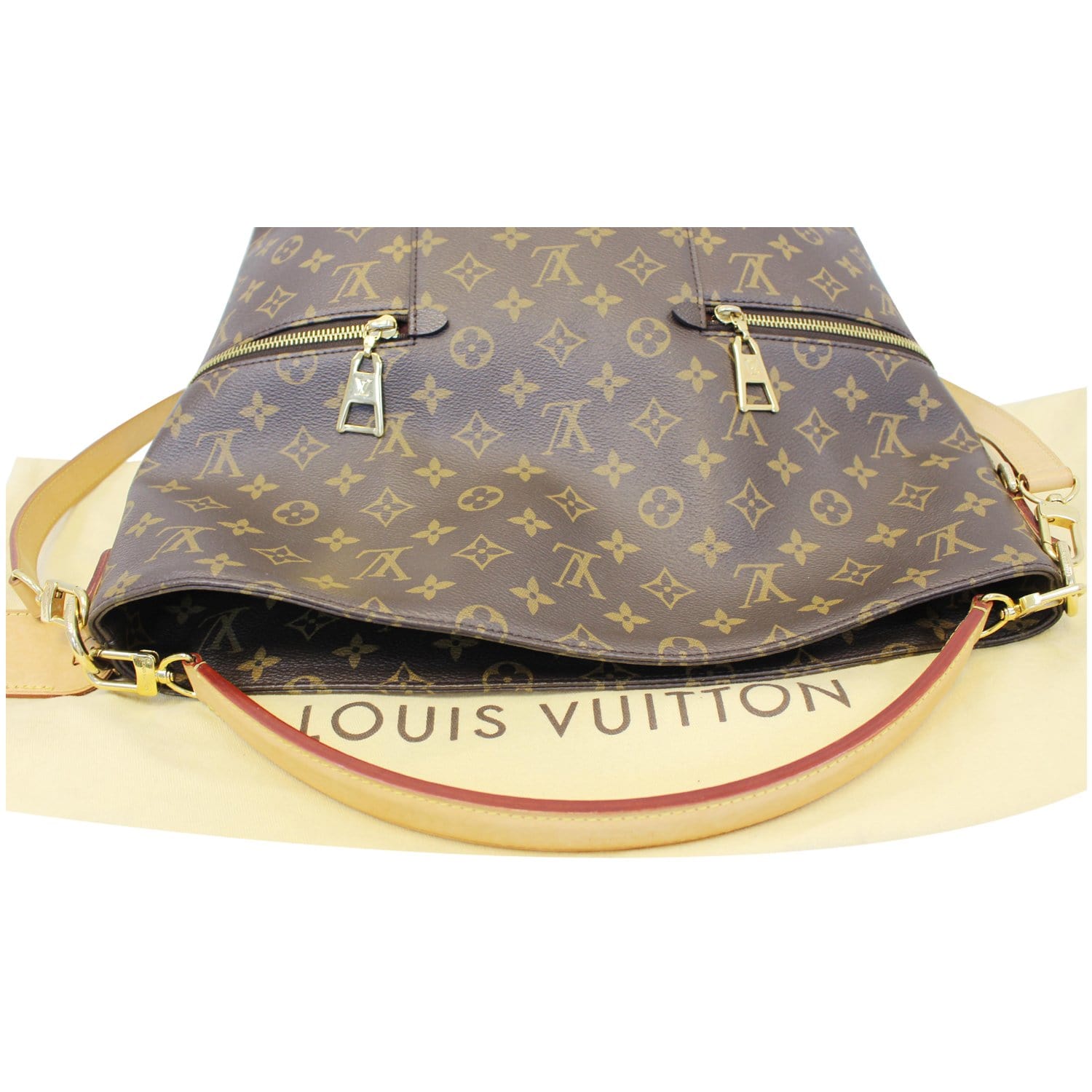 Louis Vuitton Monogram Canvas Melie Tote Shoulder Bag Brown Cloth