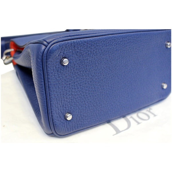 Christian Dior Be Dior Small Bullcalf Flap Bag Blue wide bottom 