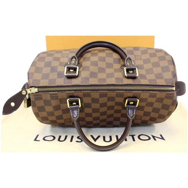 LV Speedy 30 Damier Ebene Satchel Bag - Clear strap view