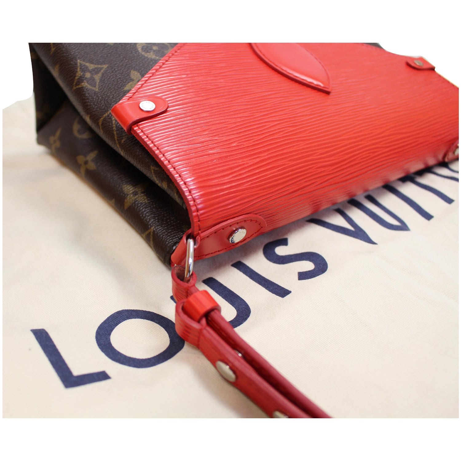 LOUIS VUITTON Saint Michel Monogram Epi Shoulder Bag Red